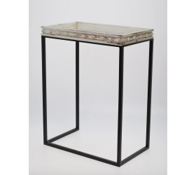 459fl/s stolík hranatý biely drevo/kov m 40*25*50cm