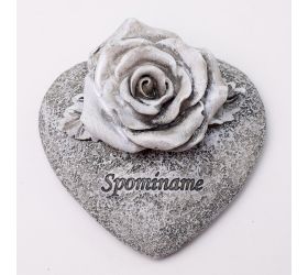 Srdce s kvetom 10x9,5x5,5cm polyres