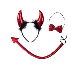 Čertia sada s motýlikom čelenkou a chvostom