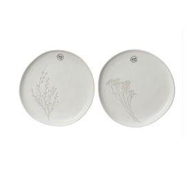 Tanier kamenina v2,2/27cm matná glazúra list a kvet vzor 2ass