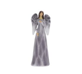 Anjel sivo-biely poly 7,5*5,5*21,5cm