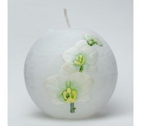 Orchid. guľa 100 biela-oliva