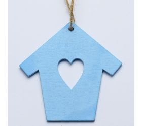 Výrez domček sv.modrá s/10 7cm