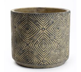 Obal cement hnedá  d16.5*h15cm