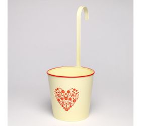 Obal záves kov červené folk srdce v:14/33x14cm super cena