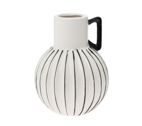 Váza s uchom keramika 11x23cm biela