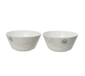 Miska kamenina v7/15cm matná glazúra list a kvet vzor 2ass