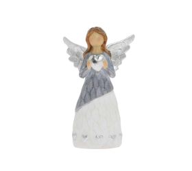 Anjel so srdcom siv/bie/str poly 7,8*4*12,5cm