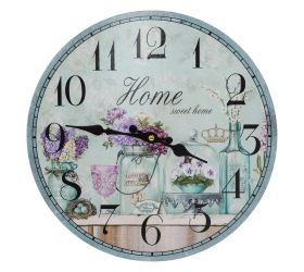 Hodiny nástenné mdf dia 34cm provensál 