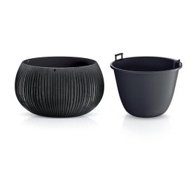 Dkb370 obal+vklad beton bowl čierny 37xv21,8cm