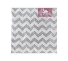 199a33-3 servítky 33x33cm cik-cak sivá