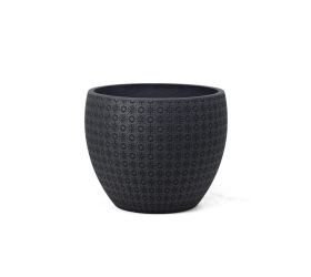 J135 kvetináč + miska paige čierna 30x24,5cm s