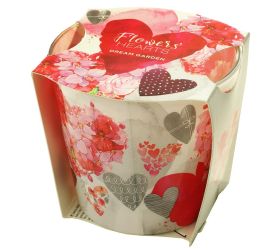 Vonná sviečka v skle flowers hearts 115gr