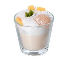 Sviečka dezert v skle béžový capucino 9x9cm