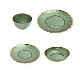 Taniere + misy set sklo zelený s/24
