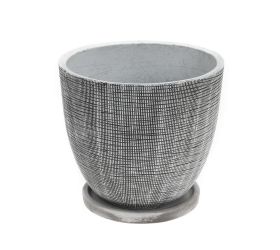 J136 kvetináč + miska beth antik biela 27x23,8cm