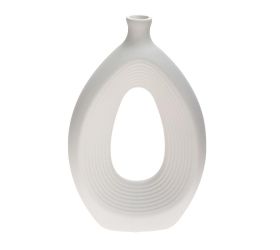 Váza keramika 16,5x6x25,5cm biela