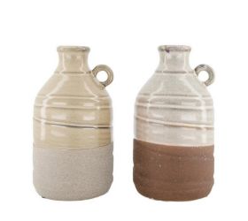 Váza fľaša keram. 14x14x26cm ass2
