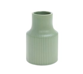 Váza pruhy keramika 10x10x15cm zelená