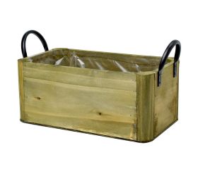 407fl/s debnička s rúčkami drevo hnedá l 26x15x11cm