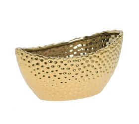 Loďka keramika 31x17x16cm zlatý