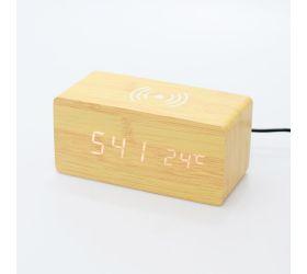 Led hodiny digitálne s funkciou bezdrôtového nabíjania mobilu