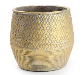 Obal cement zlatá d17*h15.5cm