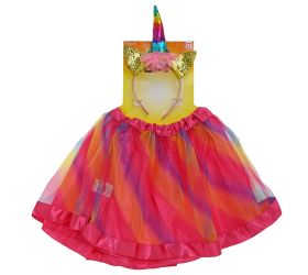 Detský kostým tutu sukne s čelenkou jednorožec