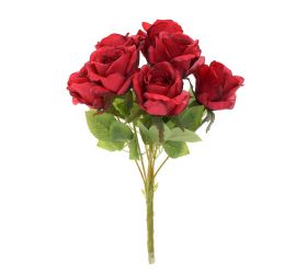 Kytica ruža x7 40cm červená
