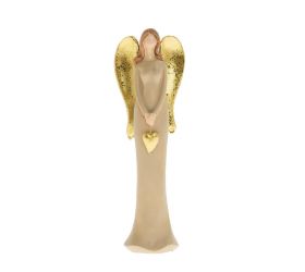 Anjel béž/zla srdce poly 5,5*3,5*16,5cm