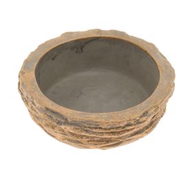 Obal kruh cement bledo-sivo-zlatý 16,5cm