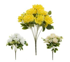 Kytica ruža, drob.kvety mix/3f 43cm