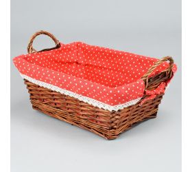 Prútený košík tm.hnedý vzor bodka t35x26x13cm