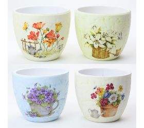 390fl/s kvetináč vzor kvety 19x19x16cm