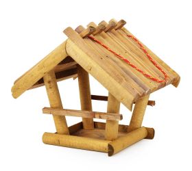 T0015 krmítko drevo veľké terakota 28x29x25cm