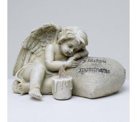 Anjel pri srdci led 18x11x11cm polyres český napis 