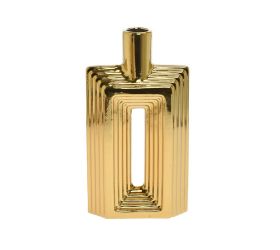 Váza keramika 15x6x28cm zlatá