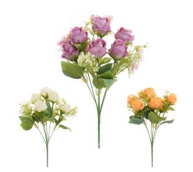 Kytica ruža, zeleň, mix/3f 31cm