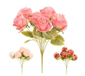 Kytica ruža, drob. kvety, zeleň mix/3f 30cm
