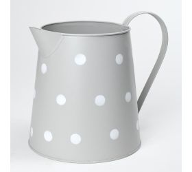 Váza džbán v:19x14cm kov šedý veľké bodky super cena