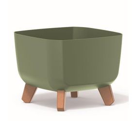 Dgql240 kvetináč gracia sq.na nohách zelený 24x24xv18,7cm