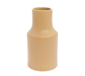 Váza pruhy keramika 9,8x18,5cm hnedá