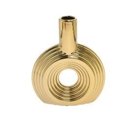 Váza keramika 17,5x5x21,5cm zlatá