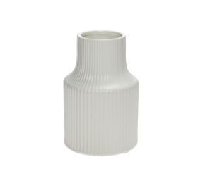 Váza pruhy keramika 10x10x15cm biela