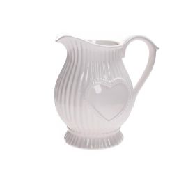 Váza džbán keramika 19x13,5x18,5cm biely