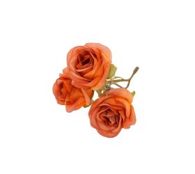 Hlava ruža x3 oranžová bal:24ks