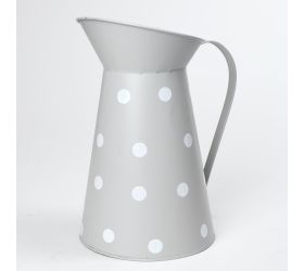 Váza džbán veľký kov šedý veľké bodky v:26,5x15,5cm super cena