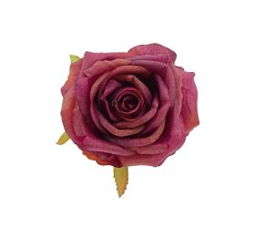 Hlava ruža fialová trblietavá 10cm