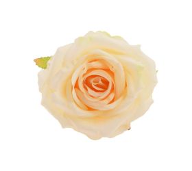 Hlava ruža krémová trblietavá 10cm