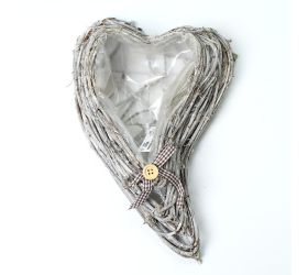 Obal srdce  šedý 23x36x7.5cm